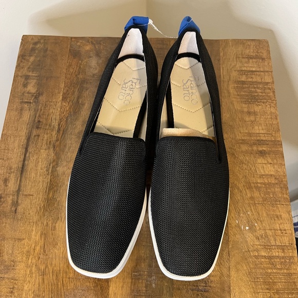 Franco Sarto Black Slip-On Sneakers with Blue Accent - Picture 3 of 7